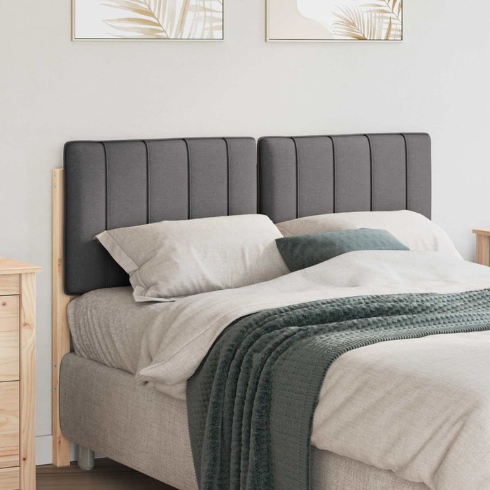 Cabecero tapizado con cabecera marrón y gris oscuro 120 cm vidaxl