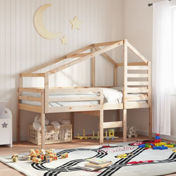 Techo para cama infantil 188x97x113 cm madera maciza de pino