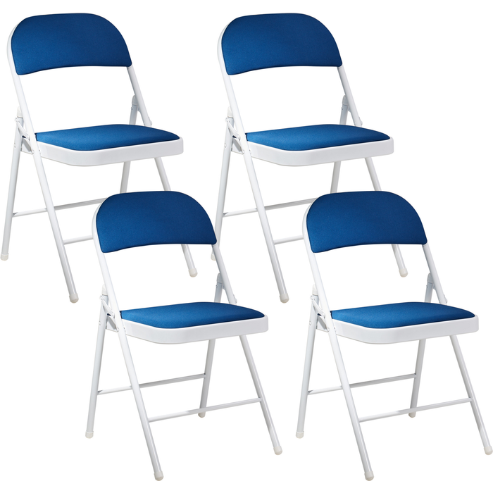 Beliani conjunto de 4 sillas plegables sparks azul