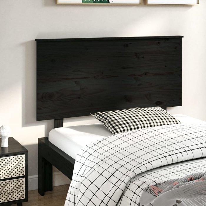 Maison exclusive - cabecero de cama madera maciza de pino negro 124x6x82,5 cm