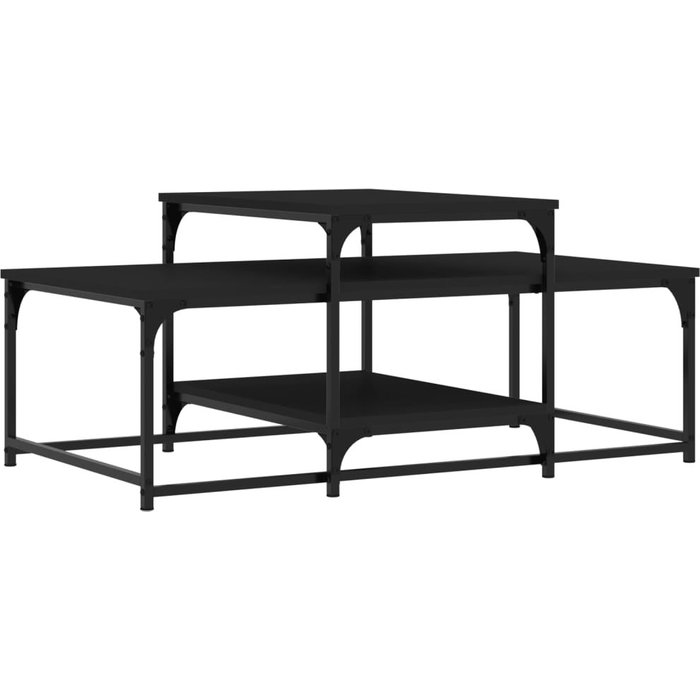 Mesa de centro madera de ingeniería negro 102x60x45 cm - comfortxl