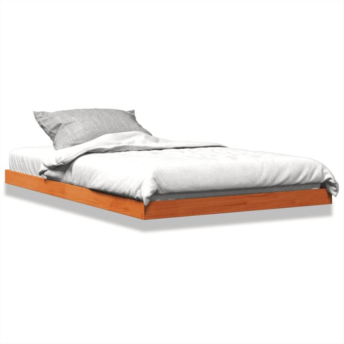 Estructura de cama sin colchón madera maciza marrón 120x190 cm — comfortxl