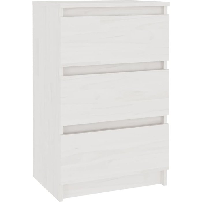Mesita de noche madera maciza de pino blanca 40x29,5x64 cm - comfortxl