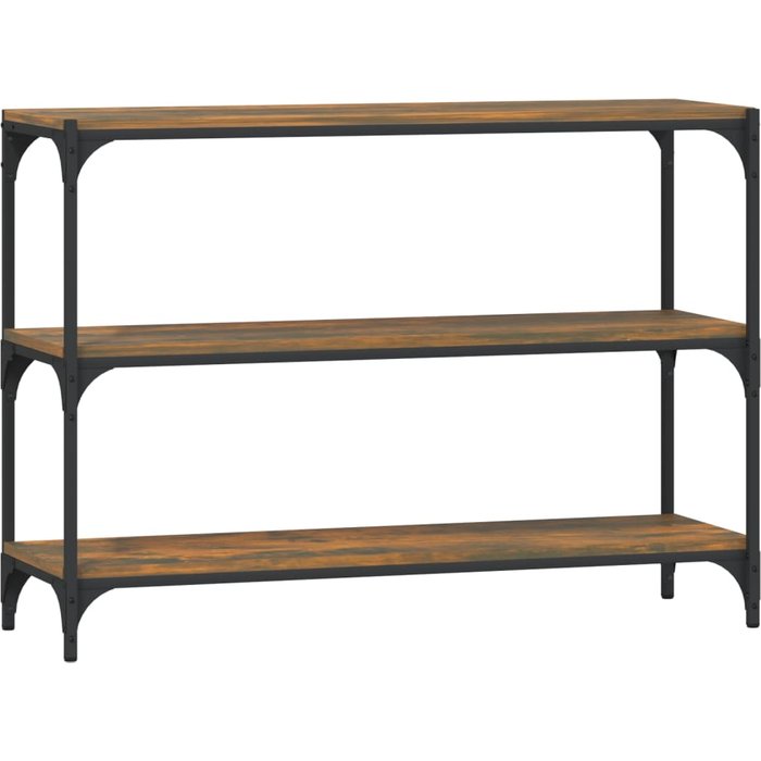 Estantería contrachapada y acero roble ahumado 100x33x70,5 cm – comfortxl