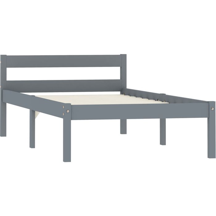 Estructura de cama sin colchón madera de pino gris 100x200 cm — comfortxl