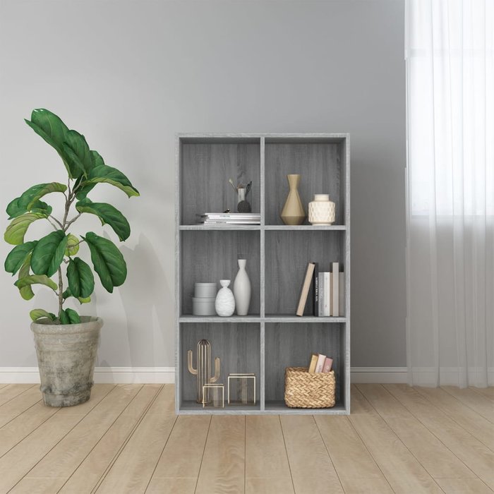 Librería/aparador sonoma gris 66x30x98 cm madera contrachapada