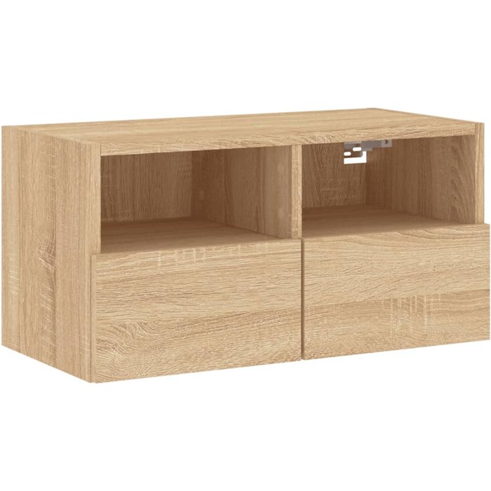 Mueble de tv de pared de madera laminada roble sonoma 60x30x30cm - comfortxl