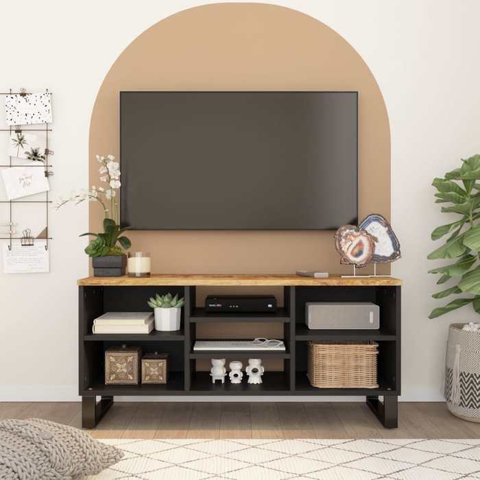 Vidaxl mueble de tv madera mango y madera contrachapada 100x33x46 cm