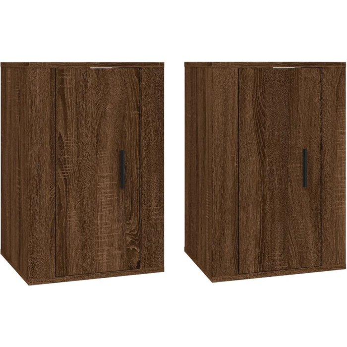 Muebles de tv de pared de 2 piezas, roble marrón, 40x34,5x60 cm - comfortxl