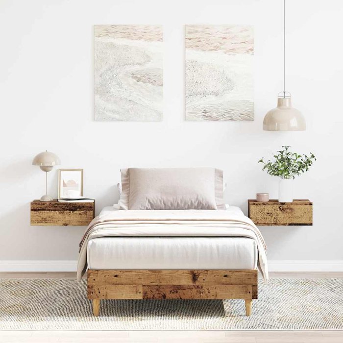 Estructura de cama sin colchón madera vieja 90x200 cm madera contrachapada