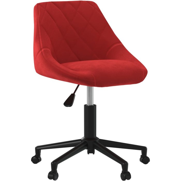 Silla de oficina giratoria de terciopelo rojo tinto — comfortxl