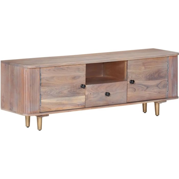 Maison exclusive - mueble de tv de madera maciza de acacia 118x30x40 cm