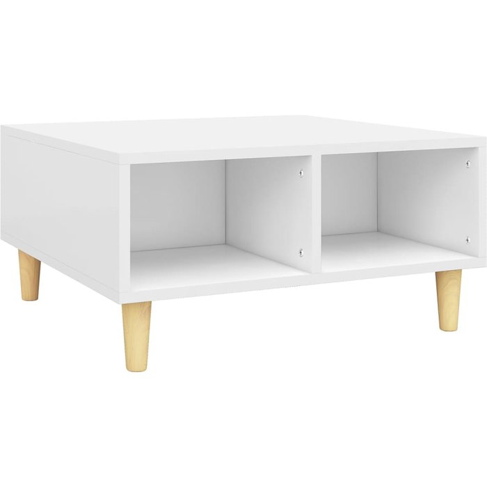 Mesa de centro madera contrachapada blanco 60x60x30 cm - comfortxl