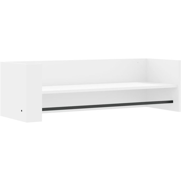 Estante de pared de madera laminada blanca 100x35x30,5 cm - comfortxl