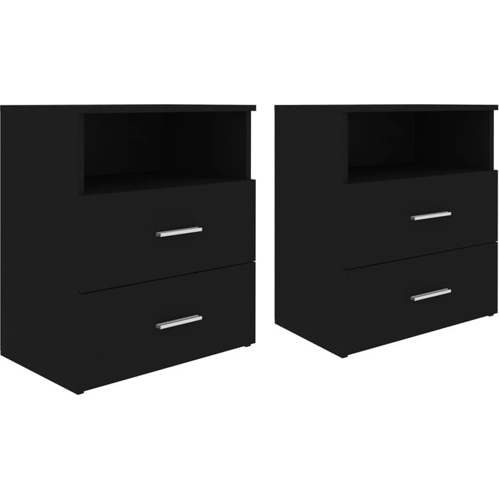 Mesitas de noche 2 piezas negro 50x32x60 cm