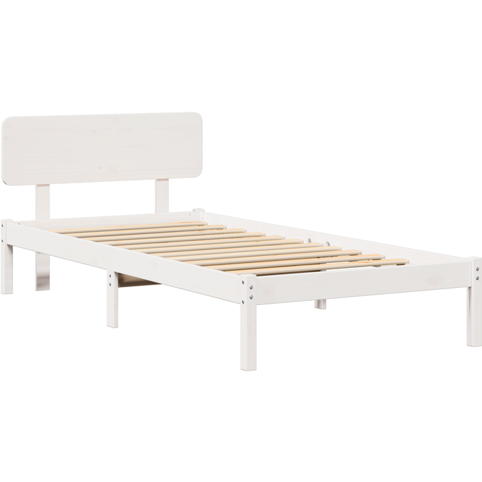 Vidaxl marco de cama con cabecero blanco 80x200 cm madera de pino