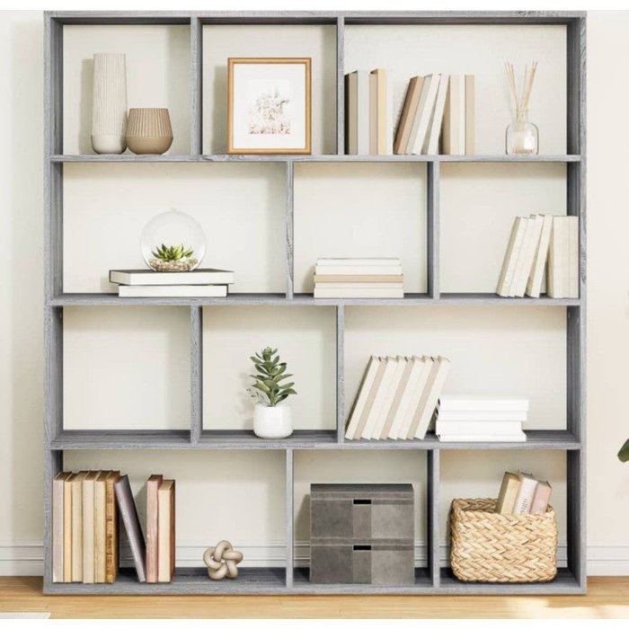 Estantería madera de ingeniería gris sonoma 132x29x141,5 cm vidaxl