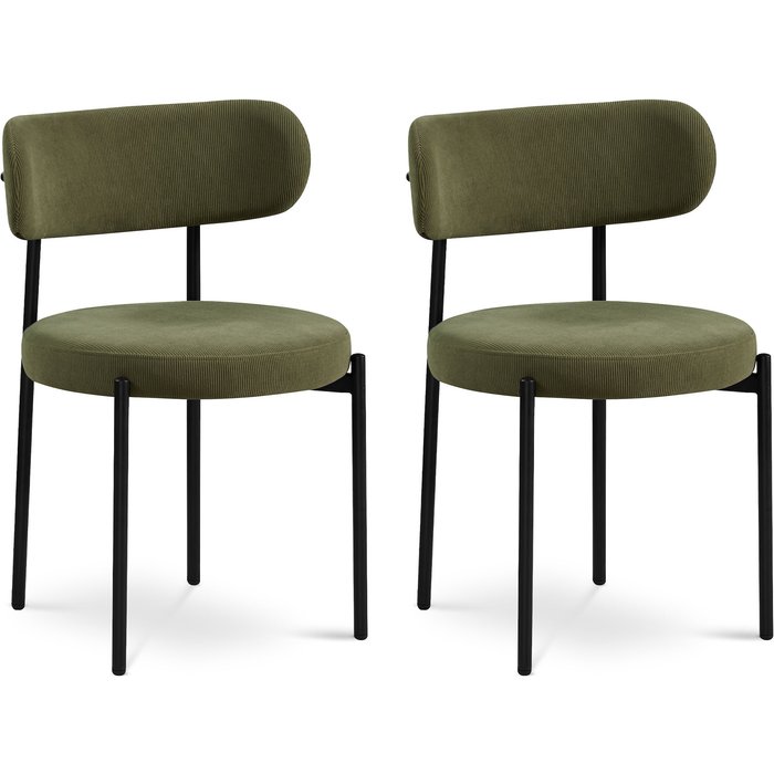 Juego de 2 sillas modernas iris en pana color caqui.