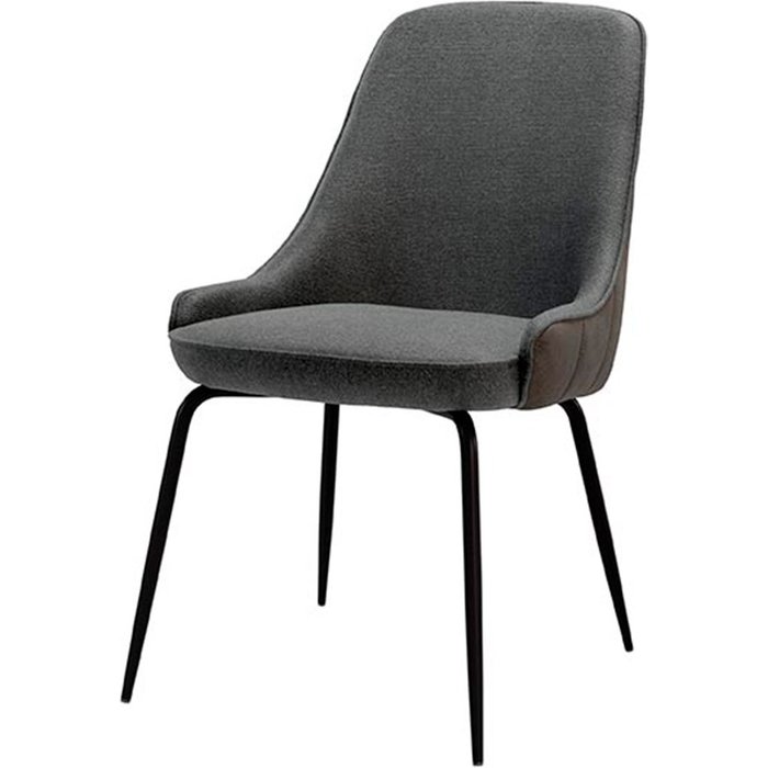 Silla christie tapizada gris oscuro estilo mid century