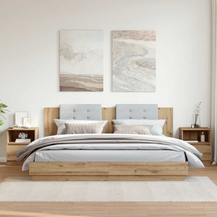 Mesitas noche 2 uds madera ingeniería roble artisan 40x40x50 cm vidaxl