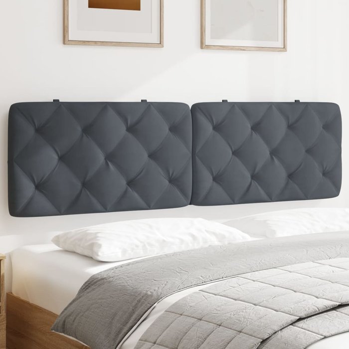 Maison exclusive - cabecero de cama acolchado terciopelo gris oscuro 180 cm