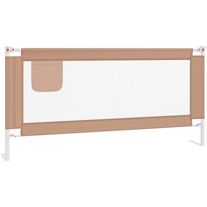 Barandilla de seguridad cama de ni?o taupe tela 190x25 cm - comfortxl