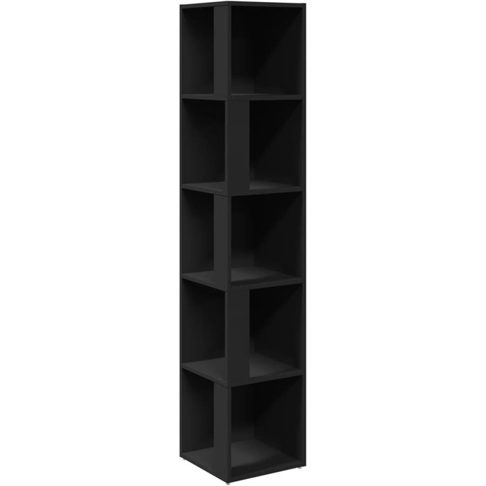 Mueble de esquina madera contrachapada negro 33x33x164,5 cm - comfortxl