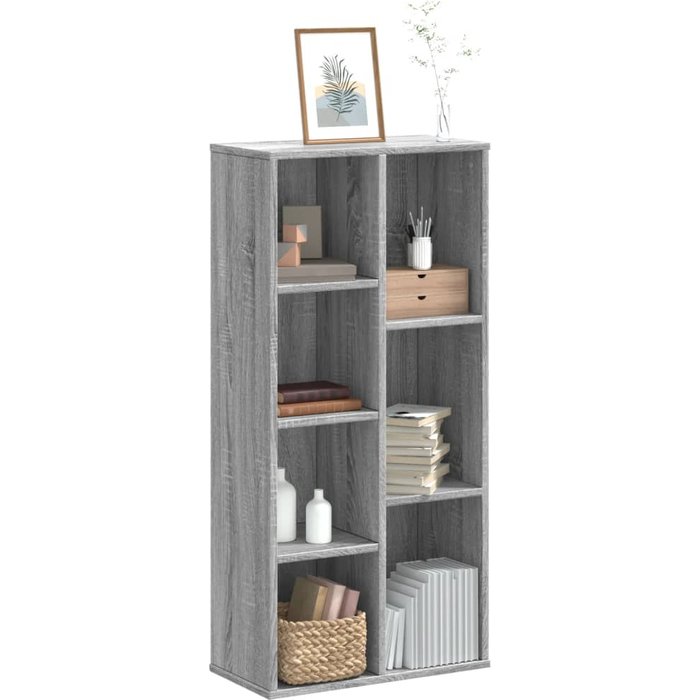 Librería sonoma gris de 50x25x105 cm, madera de ingeniería. - pangivo