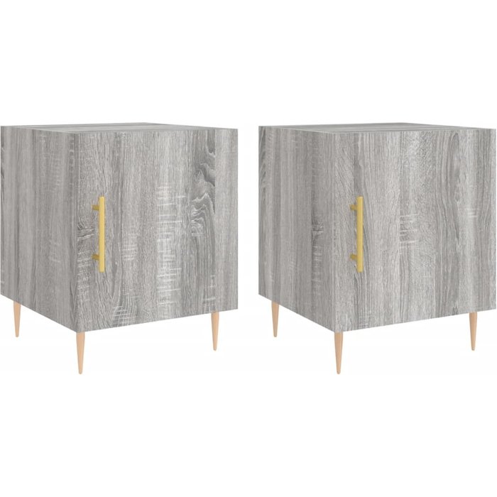 Mesitas de noche 2 piezas sonoma gris 40x40x50cm madera contrachapada