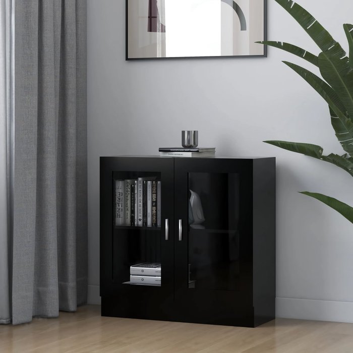 Maison exclusive - vitrina de madera contrachapada negro 82,5x30,5x80 cm