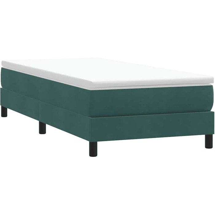 Maison exclusive - cama box spring sin colchón terciopelo verde oscuro 80x210 cm