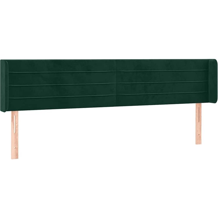 Cabecero cama - mueble cabecero de terciopelo verde oscuro 203x16x78/88 cm