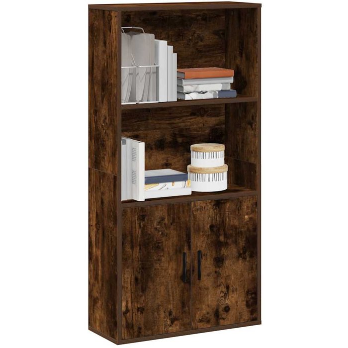 Librería de roble ahumado 60x24x120 cm madera de ingeniería