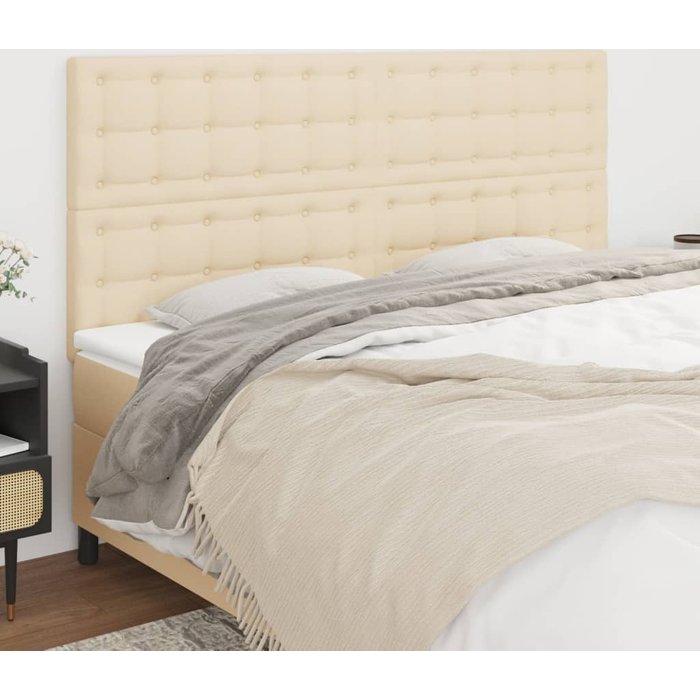 Cabeceros 4 unidades de tela color crema 90x5x78/88 cm