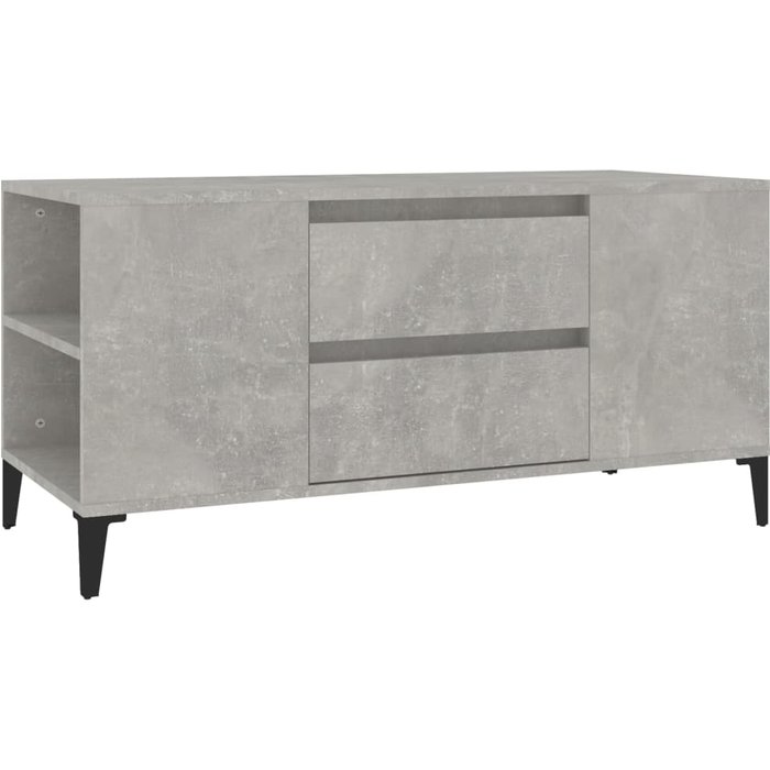 Mueble tv gris hormigón 102x44,5x50 cm madera contrachapada