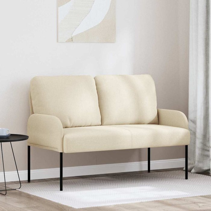 Sofás con cojín 110cm crema madera contrachapada vidaxl