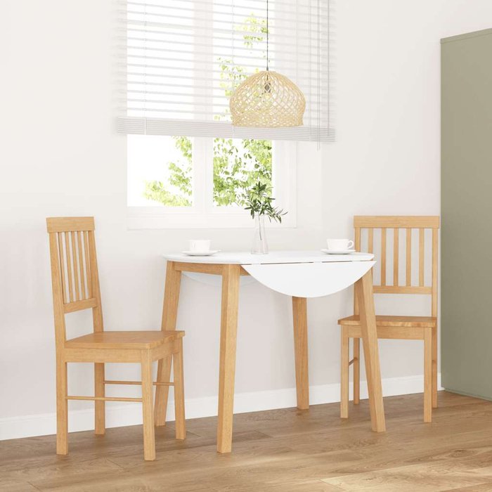 Sillas de comedor de 2 piezas, de madera maciza y caucho.