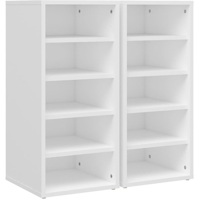 Muebles zapateros 2 uds contrachapada blanco 31,5x35x70 cm - comfortxl