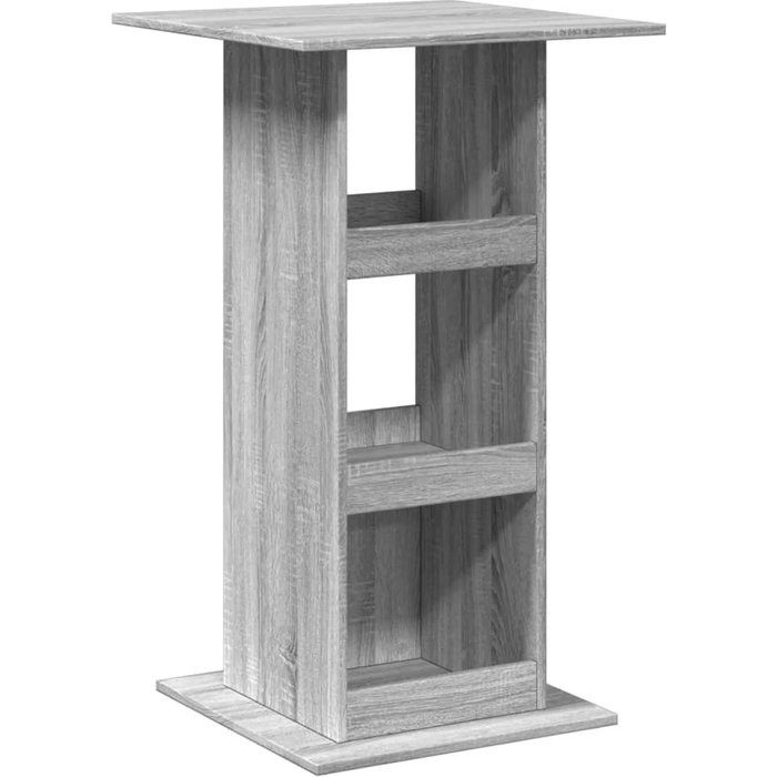 Mesa alta sonoma de madera gris con almacenaje 60x60x102 cm