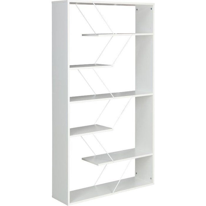 Estantería color blanco, 84x24x157 cm, diseño moderno en melamina con 6 estantes