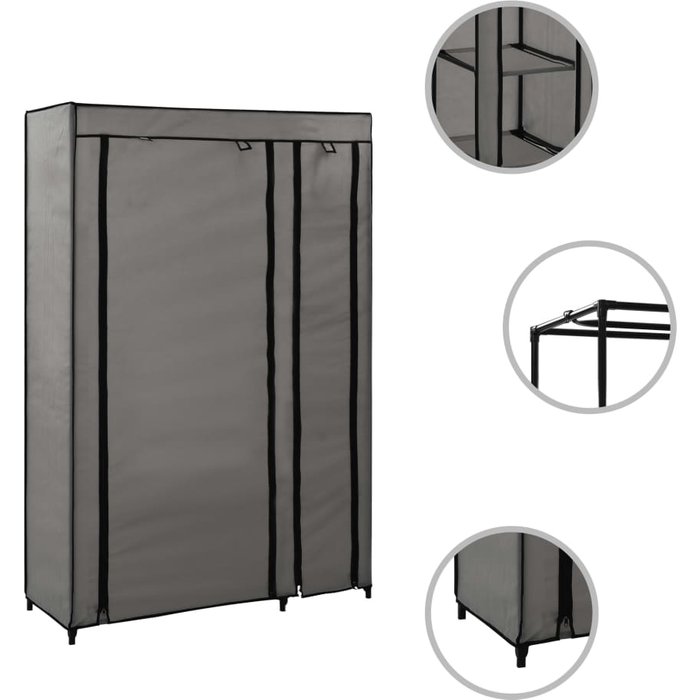 Armario plegable de tela gris 110x45x175 cm - comfortxl