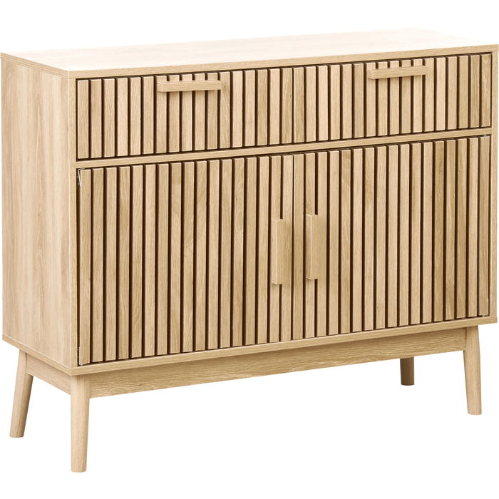 Beliani aparador de 2 puertas lynwood marrón claro