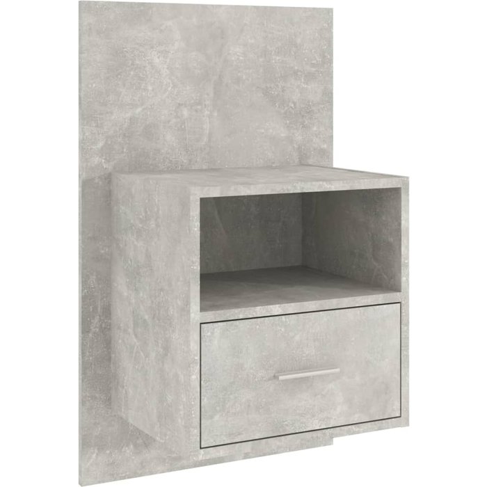 Mesita de noche de pared,mesilla de noche flotante color gris hormigón cfw70064