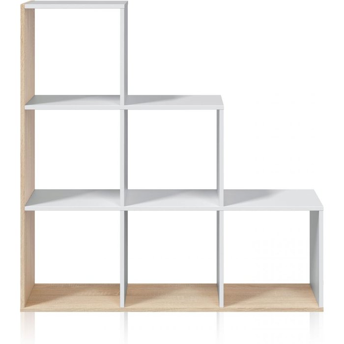 Estantería teron blanco artik (blanco mate) - roble canadian 108 x 110 x 28 cm