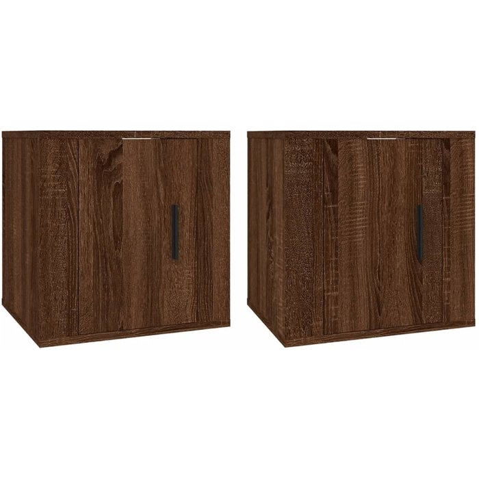 Muebles tv de pared 2 uds roble marrón 40x34,5x40 cm