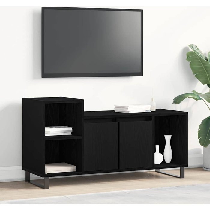 Mueble de tv de pared, roble negro, 100 x 35 x 55 cm