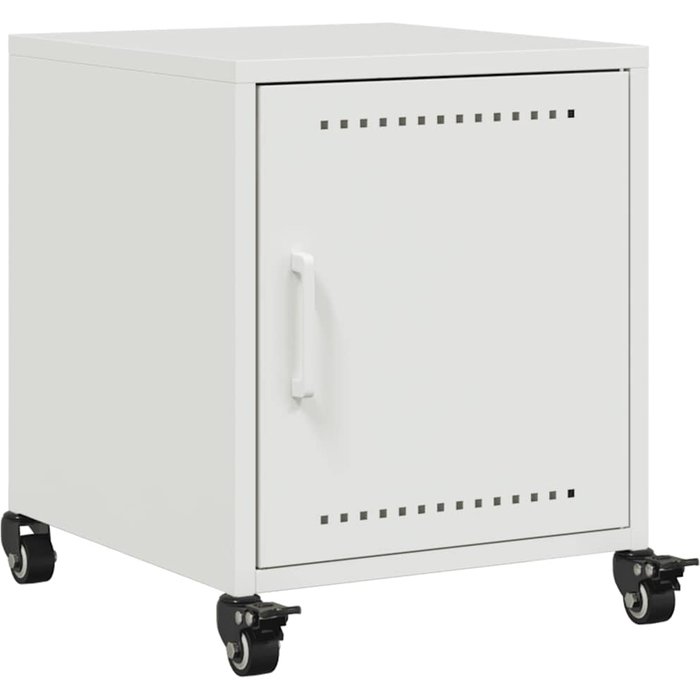 Mesita de noche acero blanco 36x39x43,5 cm - comfortxl