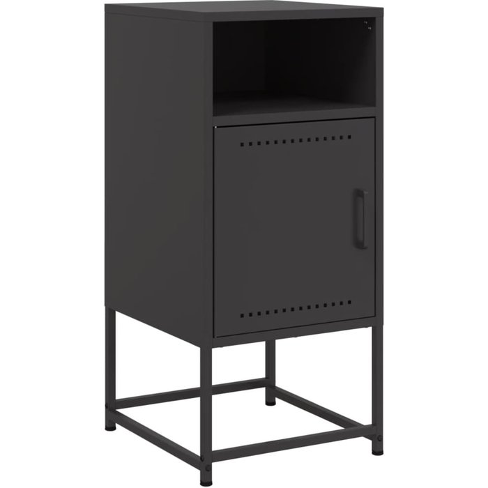 Mesita de noche,mesilla de noche acero negra 36x39x78 cm cfw603844