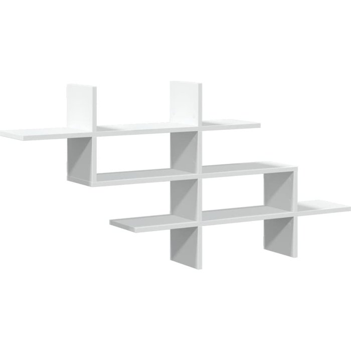 Estante de pared de madera compuesta blanca 124,5x18x60,5 cm - comfortxl