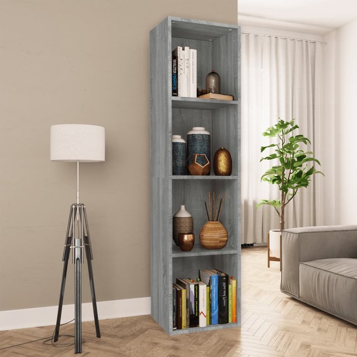 Librería/mueble para tv sonoma gris, 36x30x143 cm. - pangivo